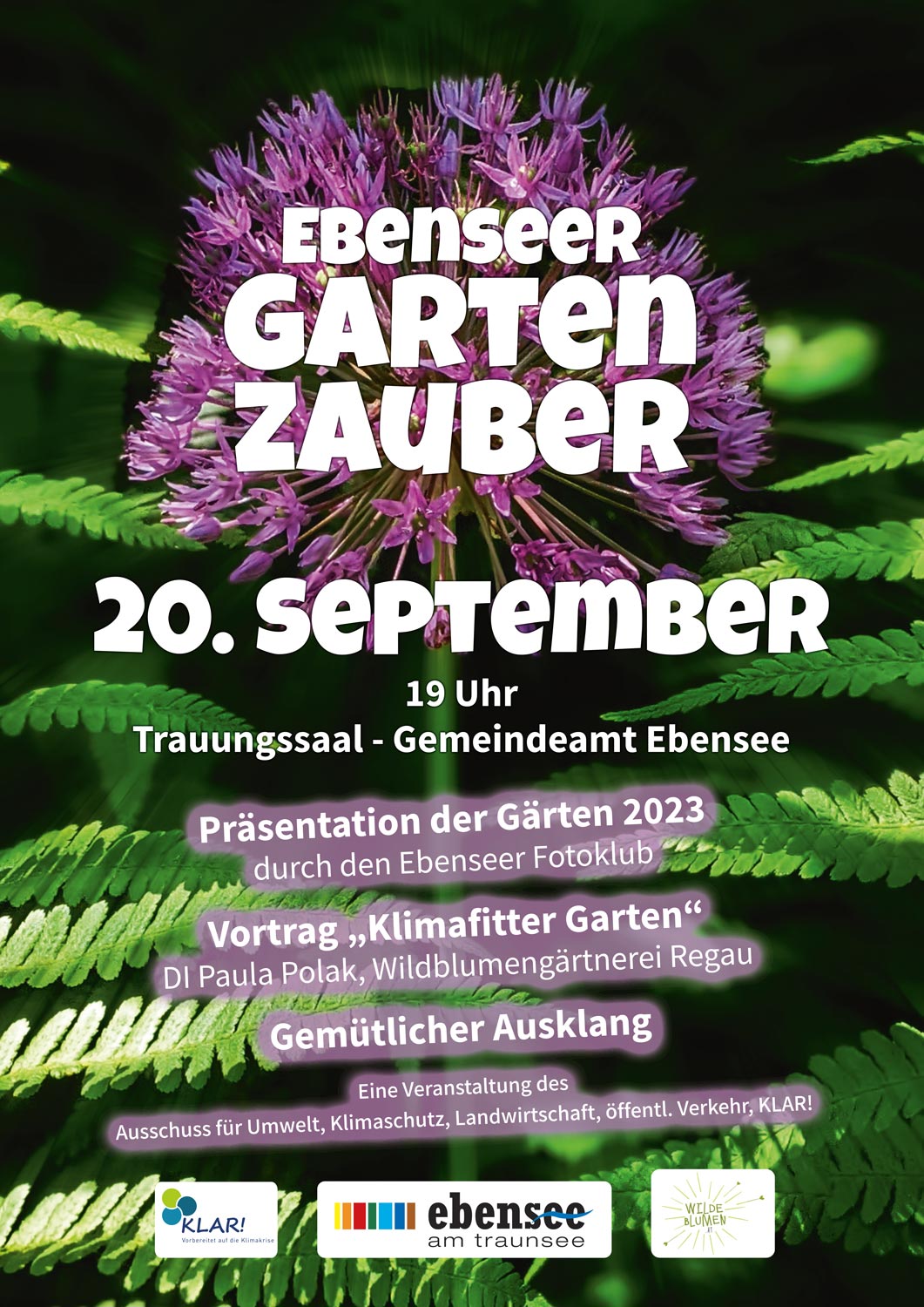 Plakat Einladung Ebenseer Gartenzauber